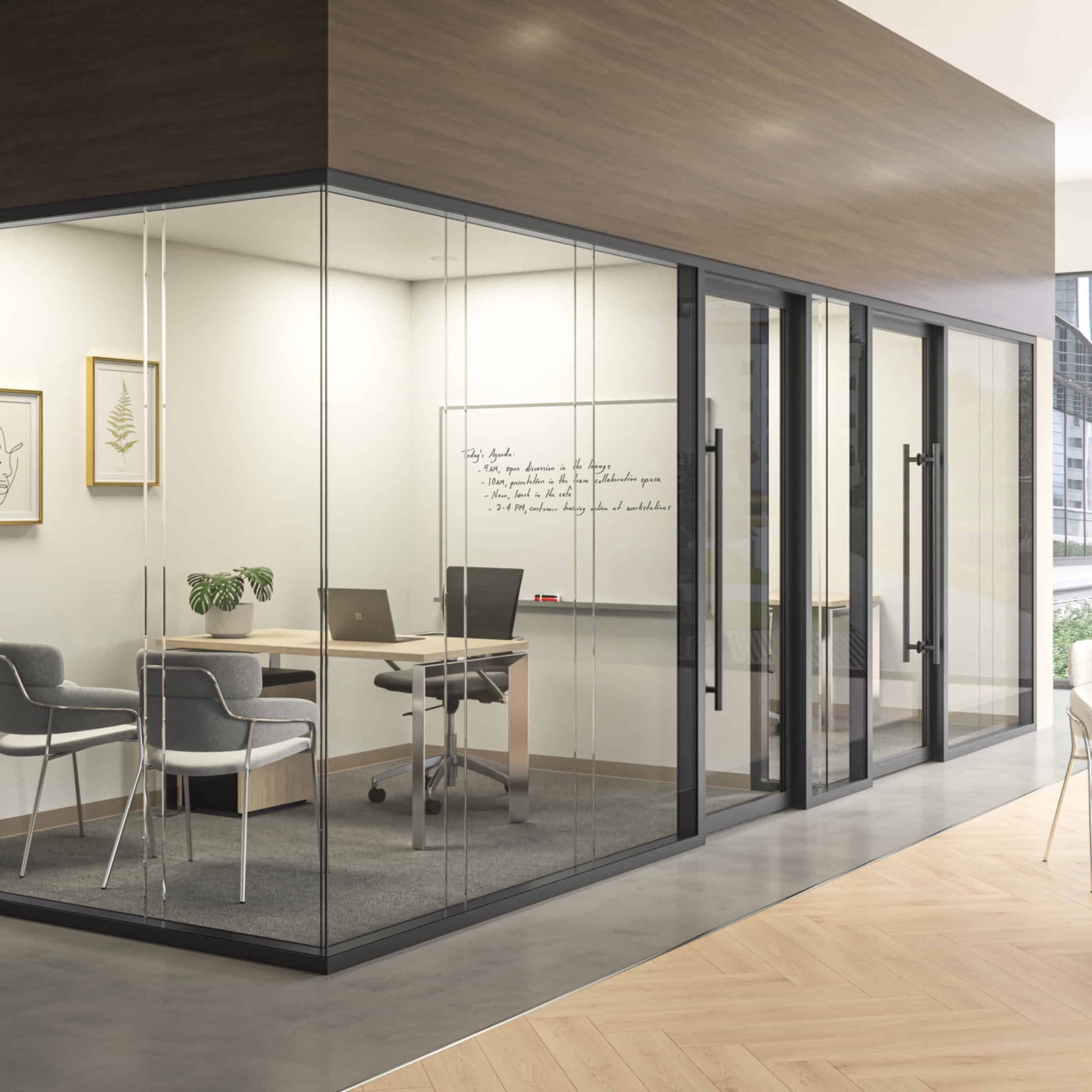 Glazed office partition system